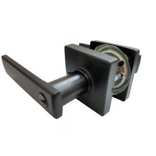 LP1X90G 加安 浴廁鎖 消光黑 內側自動解閂 安裝60mm門厚30-45mm(無鑰匙 水平把手鎖 方套盤)