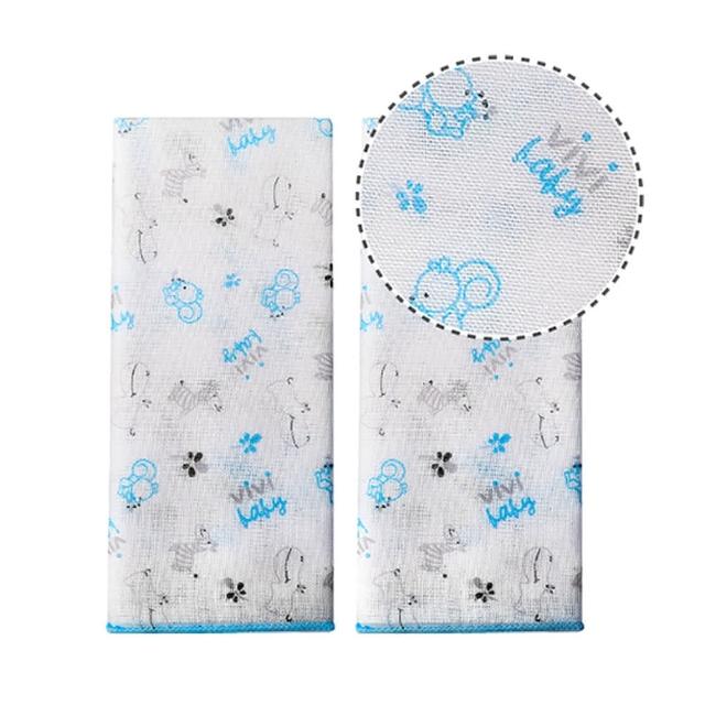 【VIVIBABY】MIT精梳棉紗布 精梳棉超柔紗布手帕 高密度紗布巾 餵奶巾 手帕(動物樂園9入 藍/粉)