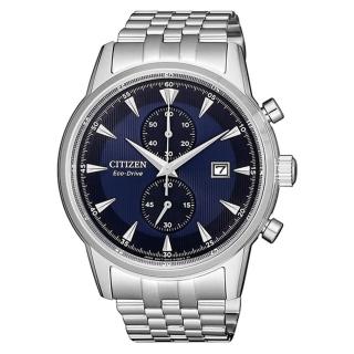 【CITIZEN 星辰】Chronograph光動能魅力三眼腕錶-藍42.5mm(CA7001-87L)