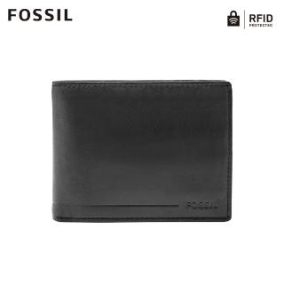 【FOSSIL】Allen 真皮證件格零錢袋RFID皮夾-黑色  SML1548001
