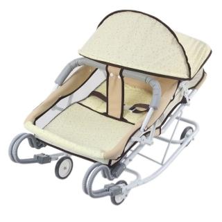 【Babybabe】強化雙管加寬型彈搖床(黃色小星花)