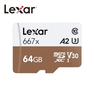 【Lexar 雷克沙】64GB Professional 667x microSDXC UHS-I U3 A2 V30 記憶卡