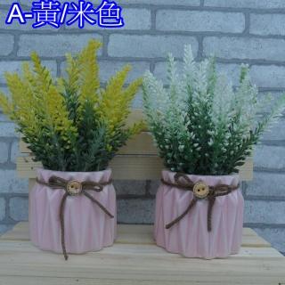 【園藝世界】人造花-鼠尾草盆栽2入