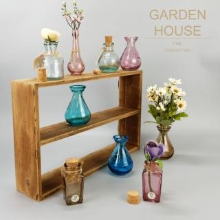 【Garden House】西班牙進口再生玻璃小花瓶(透明花瓶/玻璃花瓶/交換禮物)