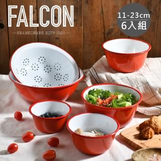 【英國 Falcon】獵鷹琺瑯 餐碗調理盆六入組(三色可選)