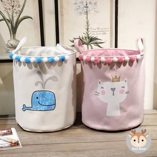 【Kori Deer 可莉鹿】北歐風可折疊玩具收納籃-毛球動物(置物籃/提籃/洗衣籃)