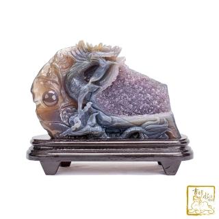 【吉祥水晶】瑪瑙水晶雕龍擺件 2423g(神龍戲球)