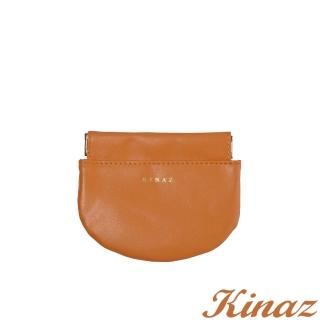【KINAZ】真皮彈簧萬用鑰匙零錢包-沉穩棕力量-小物魔法系列