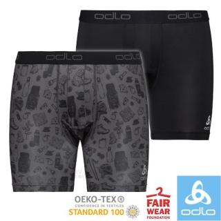 【ODLO】男款 Active Everyday 機能型立體剪裁排汗內褲-2件組.平口褲.衛生褲(141002 石墨灰/印花/黑)