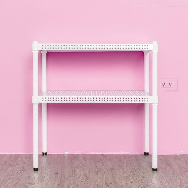 【dayneeds 日需百備】極致美學 60x45x60公分烤漆二層架(沖孔鐵架/收納層架/展示架/層架/鐵架)