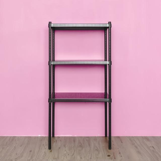 【dayneeds 日需百備】極致美學 60x45x120公分烤漆三層架(沖孔鐵架/收納層架/展示架/層架/鐵架)