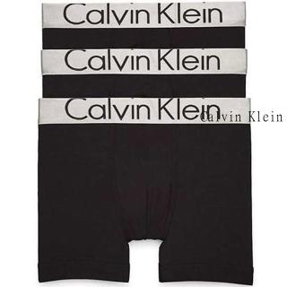 【Calvin Klein】2019男時尚CK寬腰帶黑色四角修飾內著3件組-網(預購)