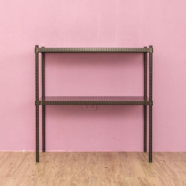 【dayneeds 日需百備】極致美學 90x35x90公分烤漆二層架(沖孔鐵架/收納層架/展示架/層架/鐵架)
