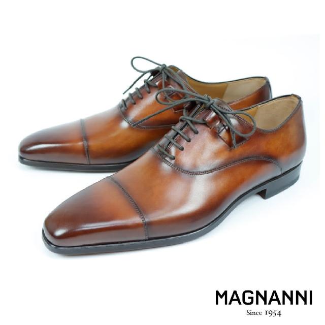 MAGNANNI【MAGNANNI】時尚簡約橫式牛津紳士鞋(棕色 21317B-COG)