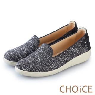 【CHOiCE】渡假休閒 牛仔布休閒平底鞋(黑色)