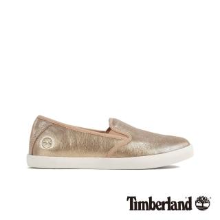 【Timberland】女款香檳金休閒牛皮船型鞋(A1U8QL46)
