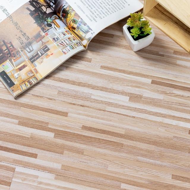 【樂嫚妮】DIY自黏式仿木紋質感 巧拼木地板 木紋地板貼 PVC塑膠地板 防滑耐磨 可自由裁切 480片入/約20坪