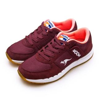 【KangaROOS】女 經典復刻慢跑鞋 COMBAT紅標袋鼠鞋系列(酒紅 91022)
