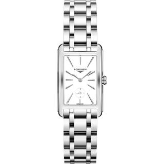 【LONGINES 浪琴】DolceVita 優雅小秒針石英女錶-白x銀/23mm(L55124116)