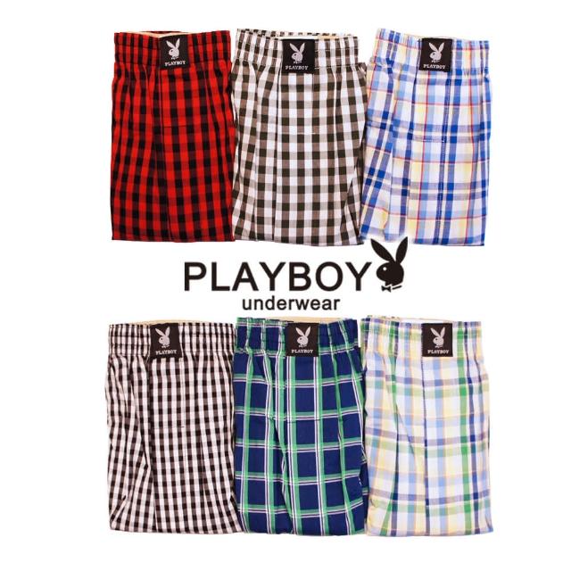 【PLAYBOY】3+1件組 金牌質感純棉格紋五片式四角褲-速(有開襠/四角內褲/男內褲)