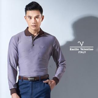 【Emilio Valentino 范倫鐵諾】紳士休閒品味直條POLO衫_咖啡(91-7V9652)