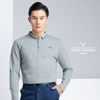 【Emilio Valentino 范倫鐵諾】經典簡約休閒POLO衫_灰(15-7V9965)
