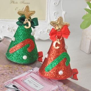 【BLS】兒童立體聖誕帽髮夾-二入組(聖誕/造型/派對)