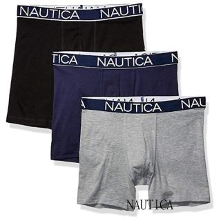 【NAUTICA】2020男時尚彈力黑藍灰四角修飾內著混搭3件組-網(預購)