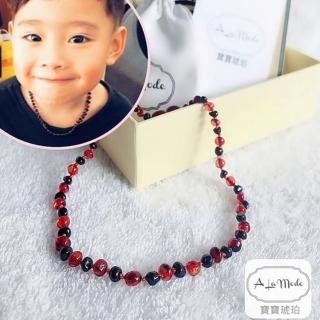 【Alamode】百搭寶寶琥珀項鍊 大地色 櫻桃色 撞色款 嬰幼兒款 3個月-4歲適用(彌月禮 新生兒禮物 保平安)