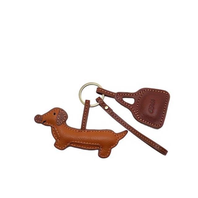 Cowa 鑰匙圈吊飾臘腸狗 吊飾 鑰匙圈 羊革 動物 Momo購物網