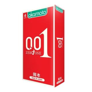 【okamoto 岡本】001水性聚氨酯保險套4入/盒(加有潤滑劑/光滑/至尊系列)