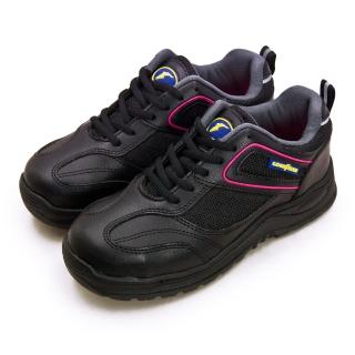 【GOODYEAR 固特異】女 透氣鋼頭防護認證安全工作鞋 QUEEN BEE蜂后系列(黑桃紅 92902)