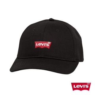 【LEVIS】男女同款 可調式排扣棒球帽 / 經典Logo 刺繡 / 黑色基本款