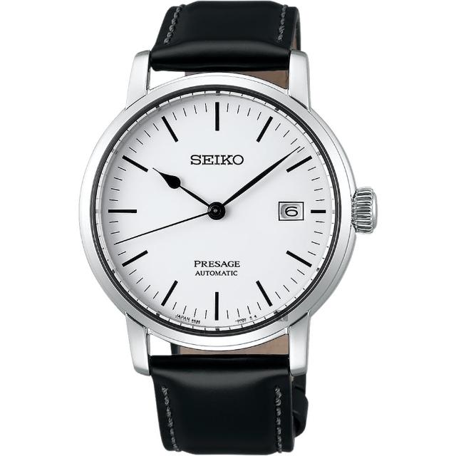 SEIKO 精工【SEIKO 精工】PRESAGE 琺瑯工藝機械錶-白/40mm(6R35-00F0W SPB113J1)