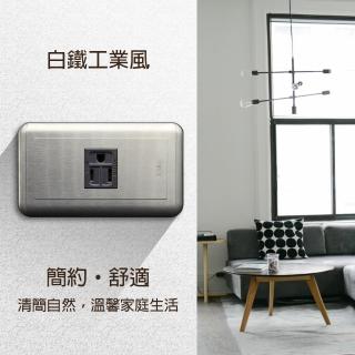 【朝日電工】工業風白鐵組合式單附接地插座組(復古插座組)