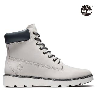 【Timberland】女款淺灰色磨砂革休閒中筒靴(A26JML96)