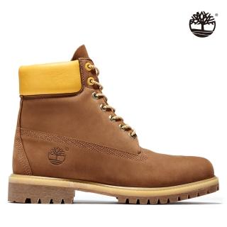 【Timberland】男款馬鞍棕磨砂革中筒靴(A2C96F13)