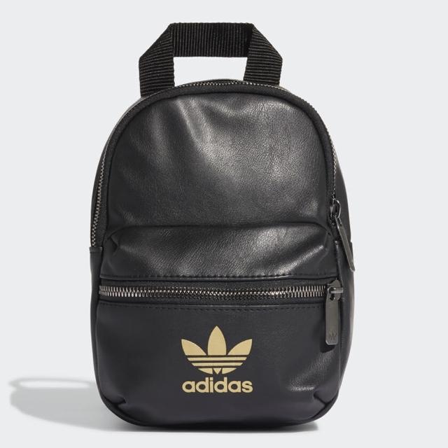 【adidas 愛迪達】BACKPACK MINI PU 皮革 迷你後背包 黑色 女款(FL9629)