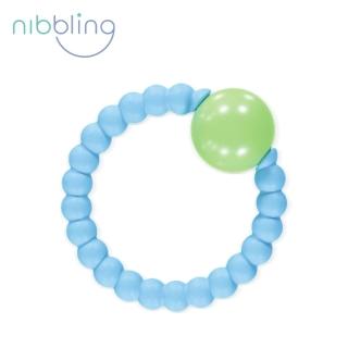 【Nibbling】矽膠可咬圓圓造型(搖鈴手握環/固齒器-藍)