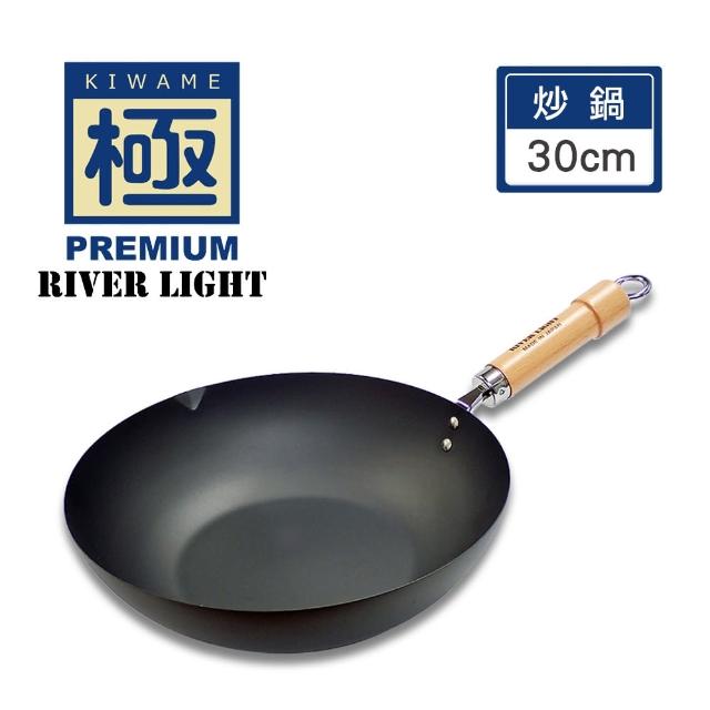 【極PREMIUM】不易生鏽窒化鐵炒鍋30公分+平底鍋 28cm雙鍋組(日本製極鐵鍋無塗層)