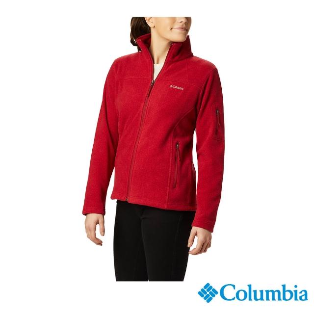 【Columbia 哥倫比亞】女款-刷毛外套-紅色(UER10120RD / 保暖.舒適.針織)