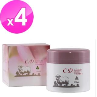 【澳洲Natures Care】C.D. 綿羊霜含維他命E(4入組 250g/罐)