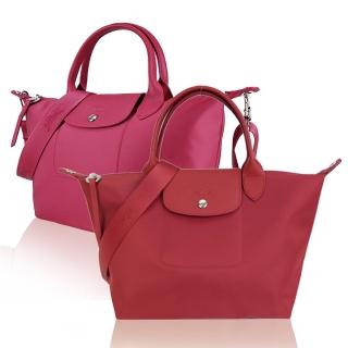 【LONGCHAMP】LE PLIAGE NEO系列新款厚尼龍奔馬織紋寬背帶短把手提/斜背兩用包(小/多色選)