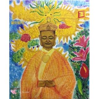 【豐財藝術】Namo Dipamkar燃燈佛定光如來能量真跡油畫(佛像油畫藝術家真跡藝術收藏首選)