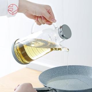 【SHIMOYAMA 日本霜山】高透耐熱防漏不鏽鋼蓋玻璃油壺-750ml(油罐/醬料/調味料/沙拉醬)