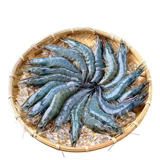 【低溫快配-鮮綠生活】無毒野放活凍超大白蝦(600g±10%/盒 約24-30尾/盒 共4盒 -凍)