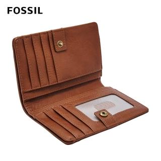 【FOSSIL】Liza 輕巧型真皮短夾-棕色 SL7986200