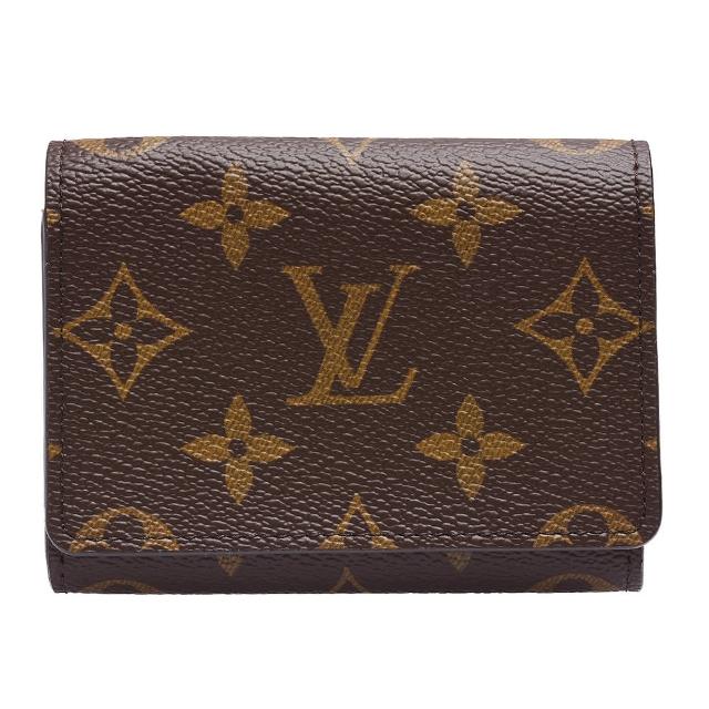 Louis Vuitton 路易威登【Louis Vuitton 路易威登】M63801 Enveloppe Carte De Visite經典Monogram塗層帆布印花翻蓋暗釦名片夾