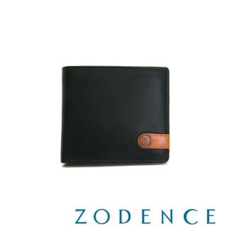 【ZODENCE 佐登司】TAI撞色進口牛皮6卡零錢袋短夾(深綠)