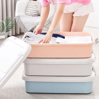 【Mega收納】4入組 日式大容量滑輪床底收納箱(衣物整理箱 床下收納)